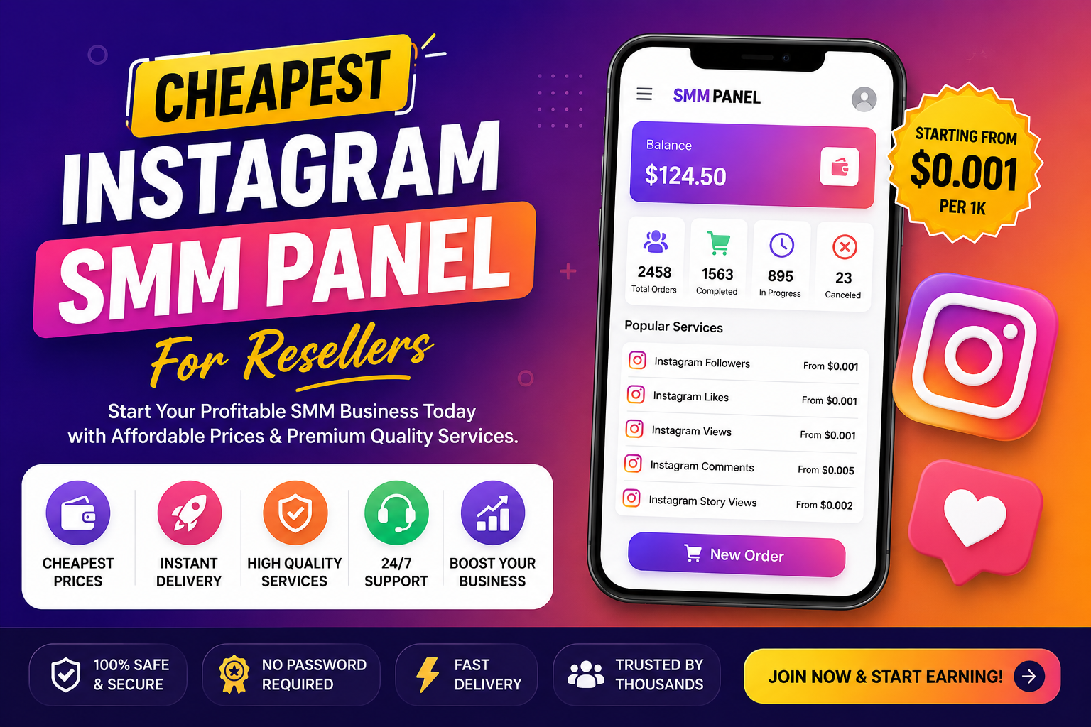 Cheapest Instagram SMM Panel for Resellers